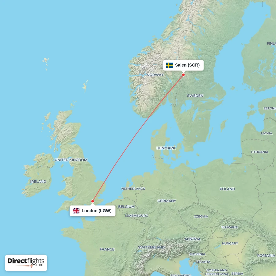 LGW - SCR route map