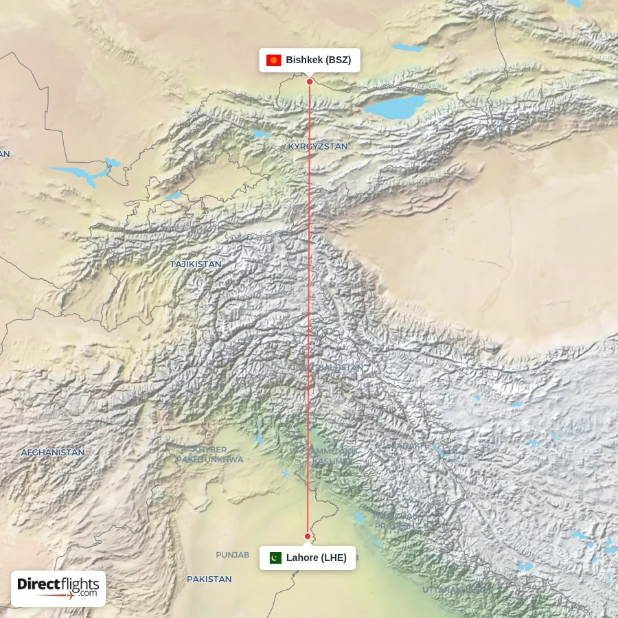 LHE - BSZ route map