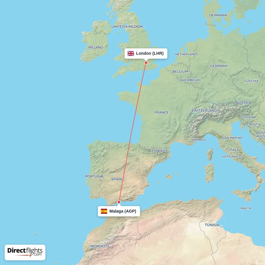 LHR - AGP route map