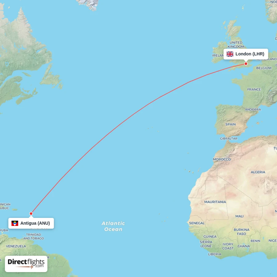 LHR - ANU route map