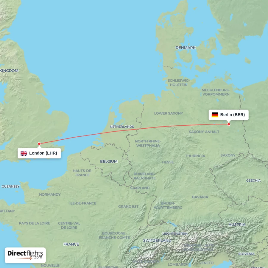 LHR - BER route map