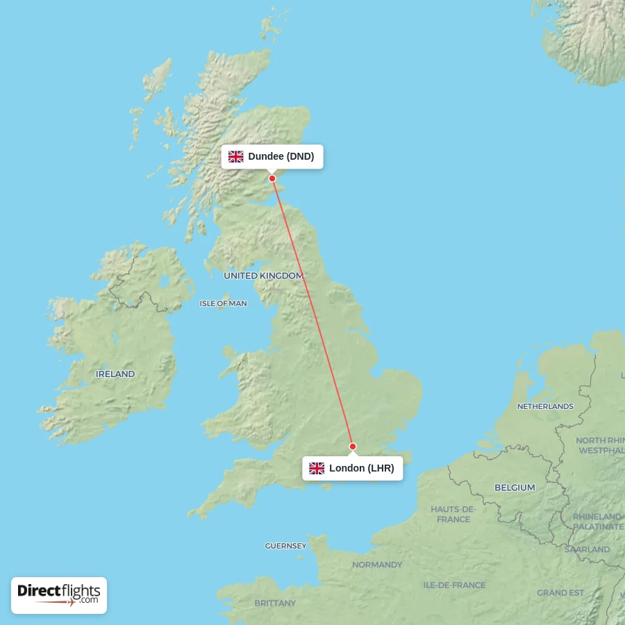 LHR - DND route map