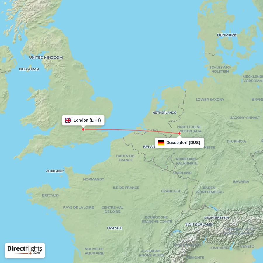 LHR - DUS route map