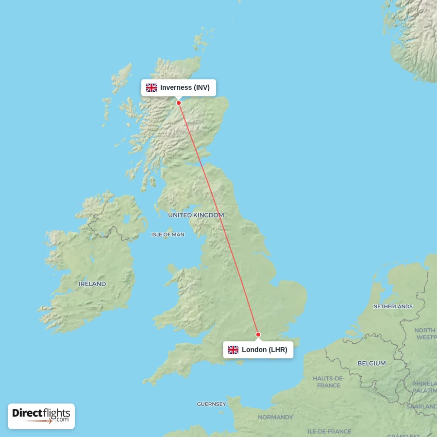LHR - INV route map