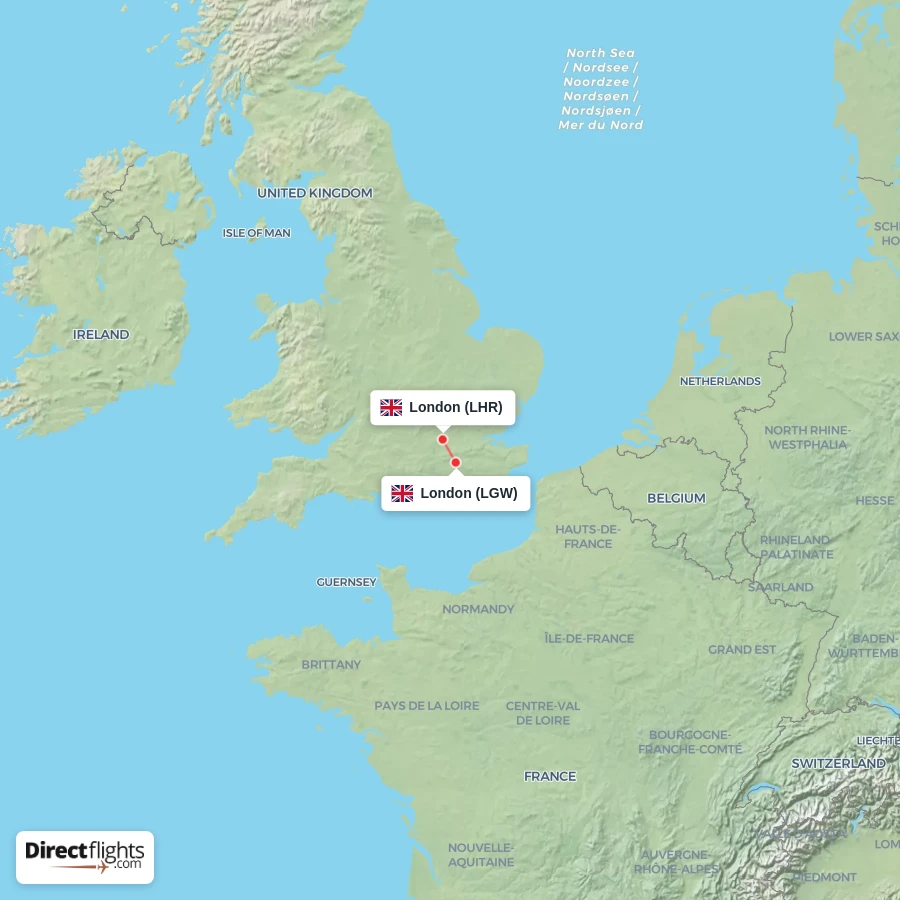 LHR - LGW route map