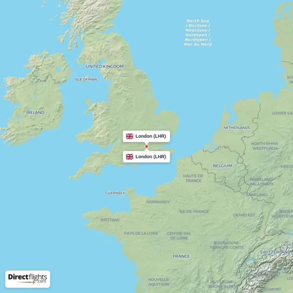 London - London direct flight map