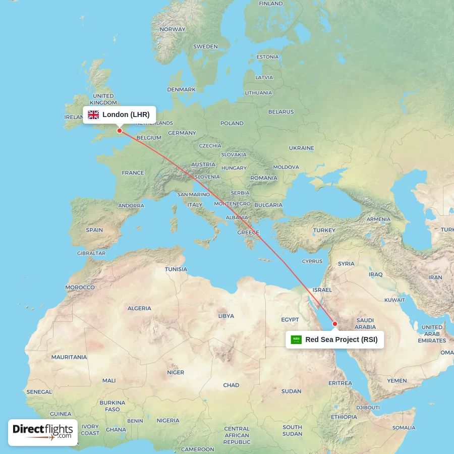 LHR - RSI route map