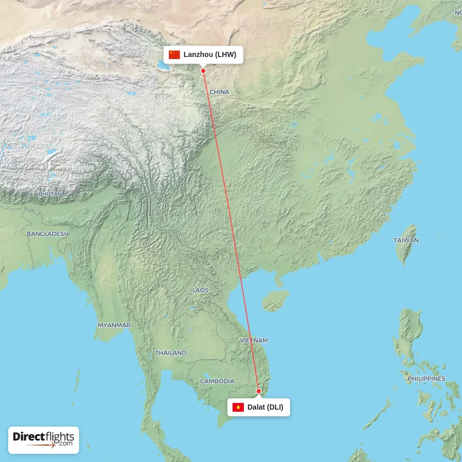 LHW - DLI route map