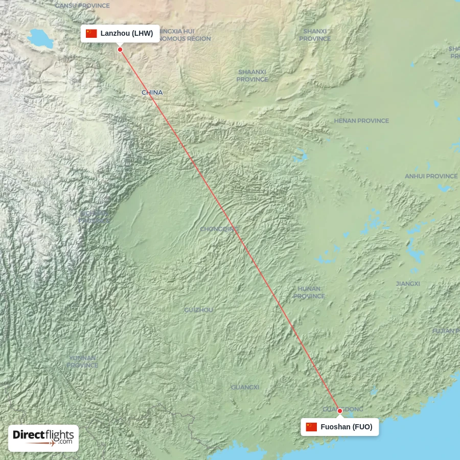 LHW - FUO route map