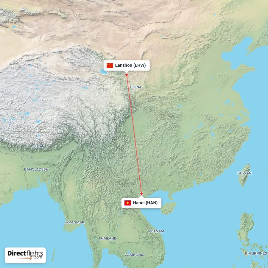 LHW - HAN route map