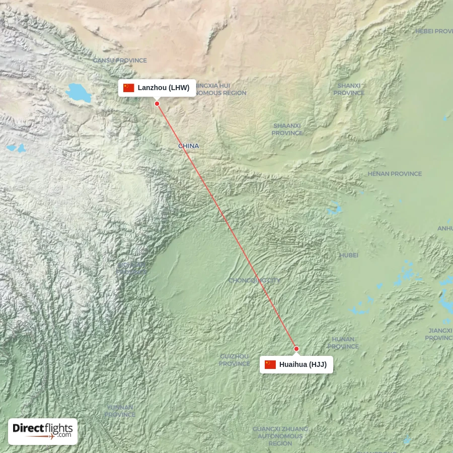 LHW - HJJ route map
