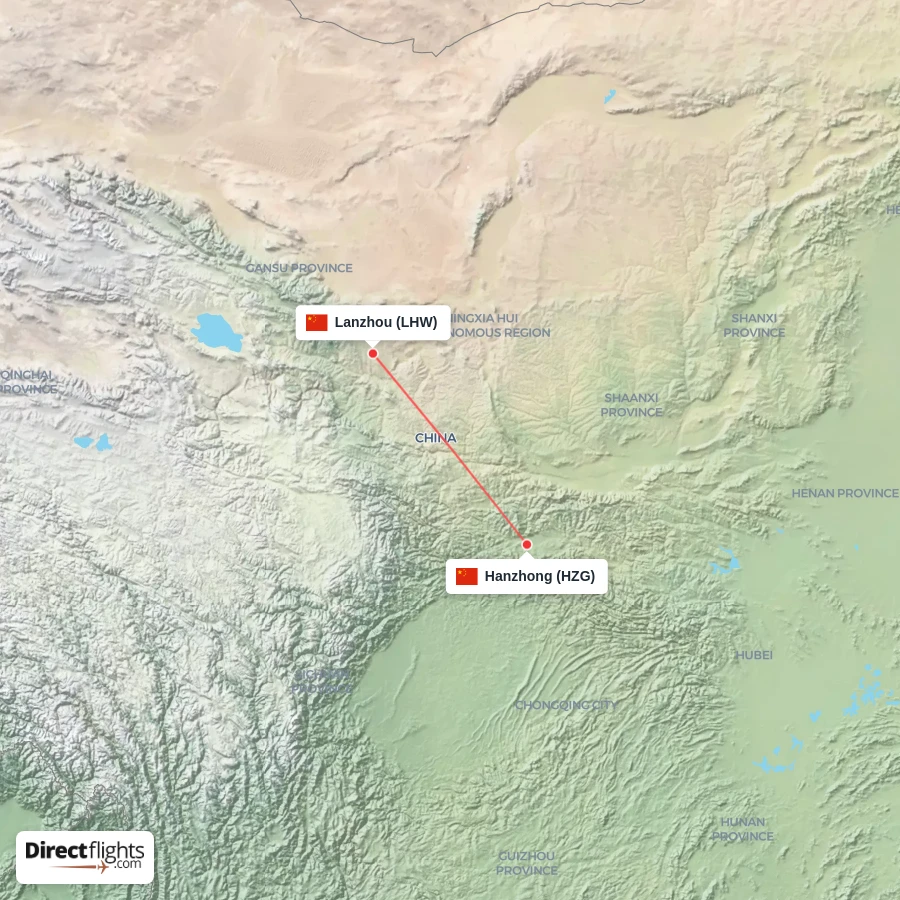 LHW - HZG route map