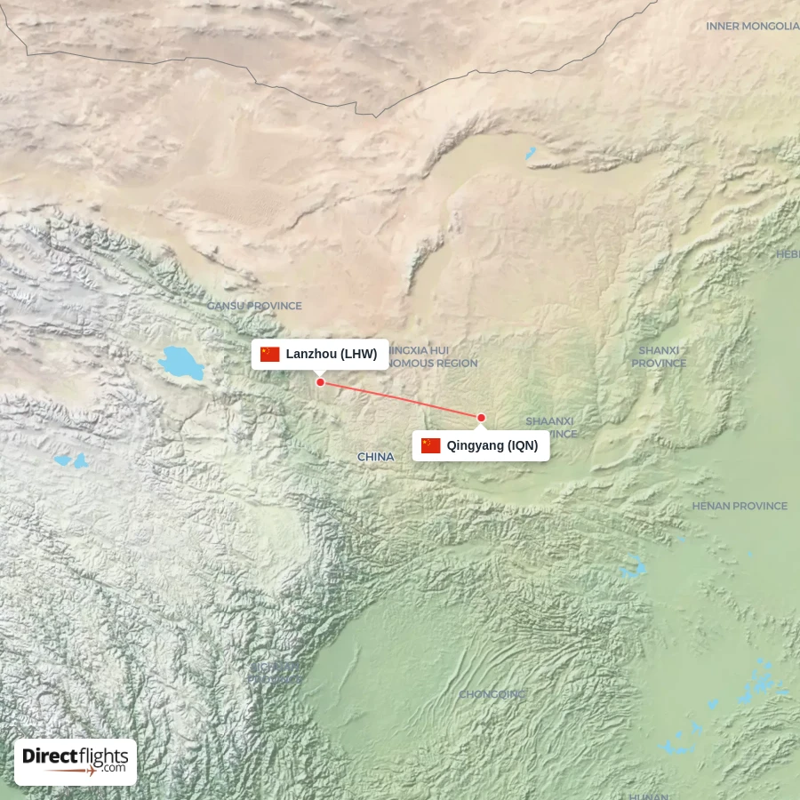 LHW - IQN route map