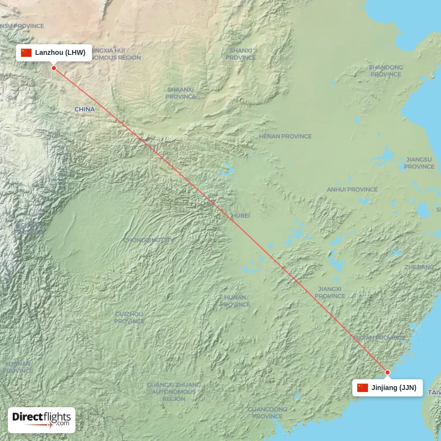 LHW - JJN route map