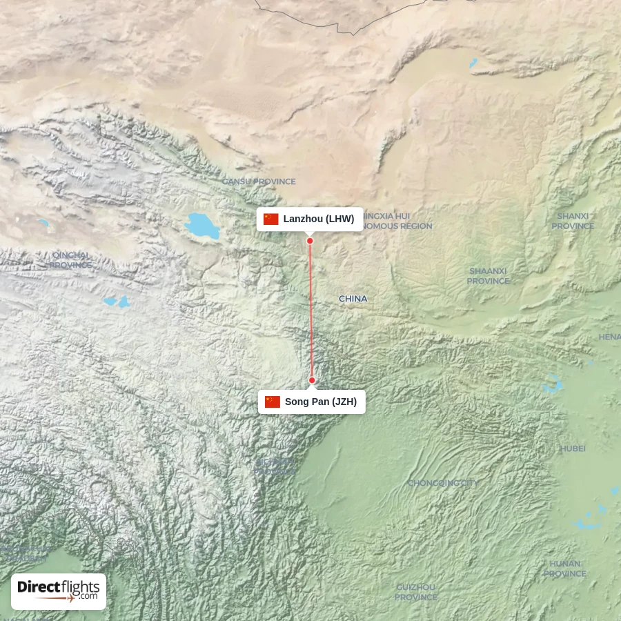 LHW - JZH route map