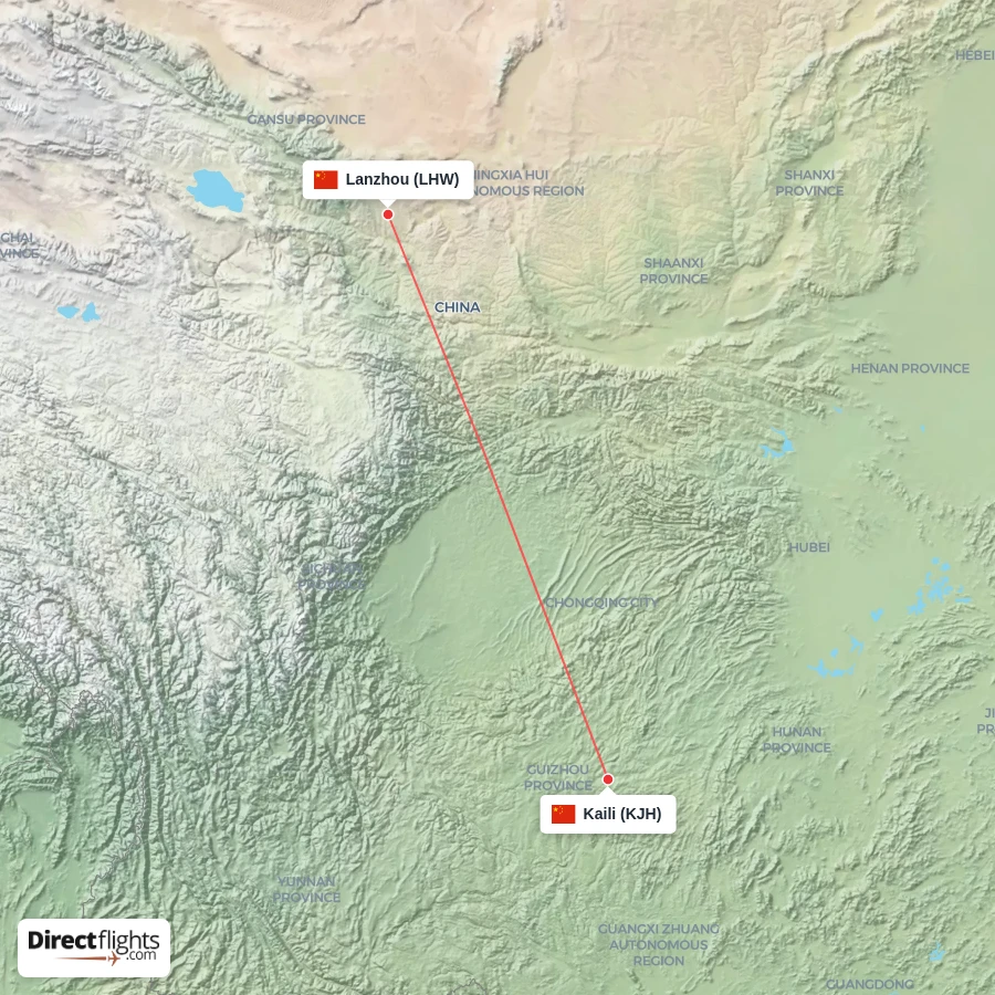 LHW - KJH route map