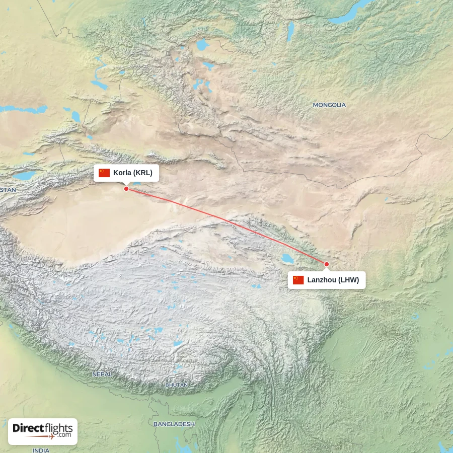 LHW - KRL route map