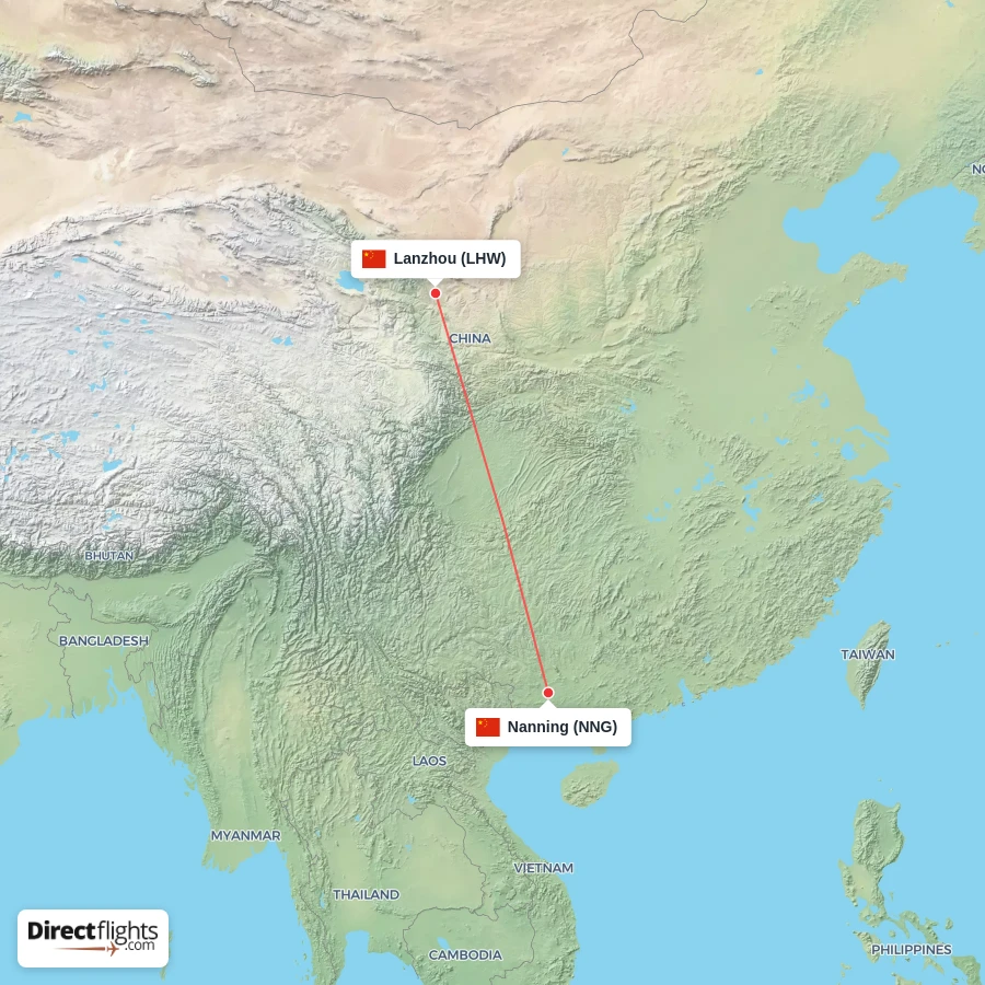 LHW - NNG route map
