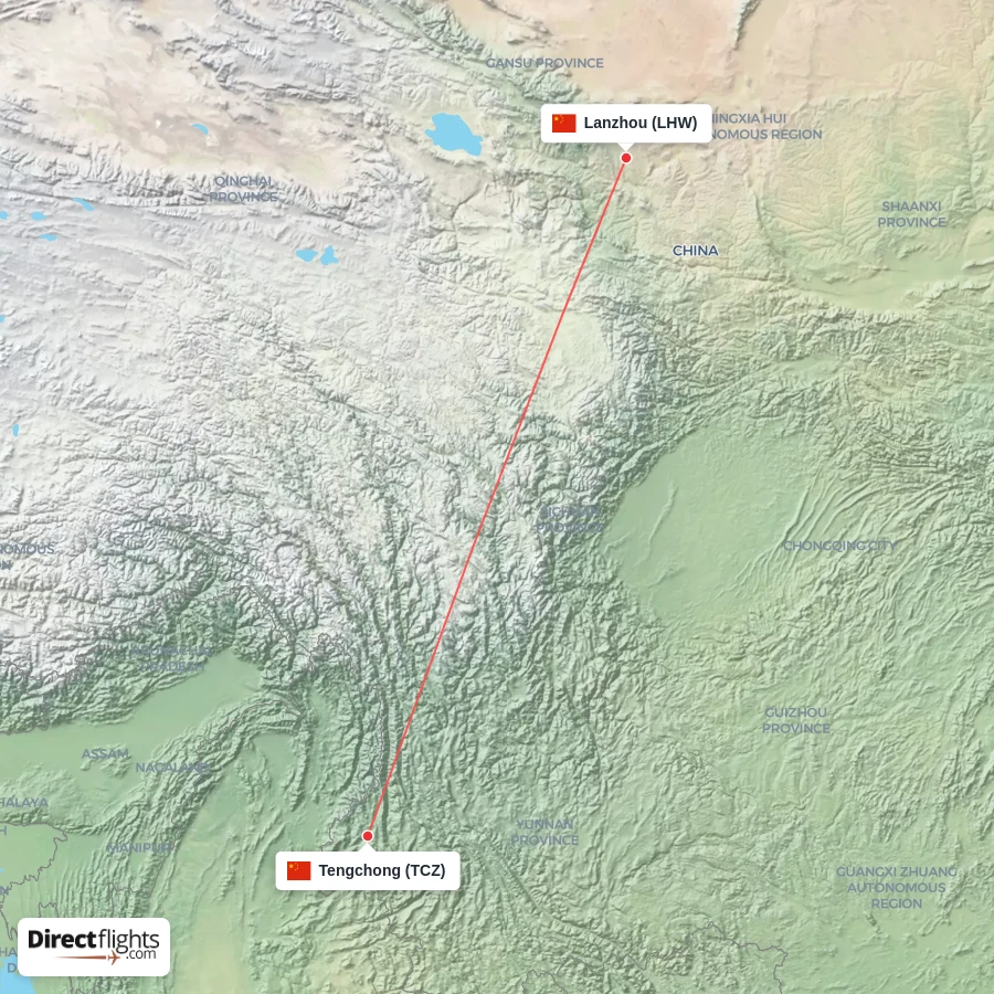 LHW - TCZ route map