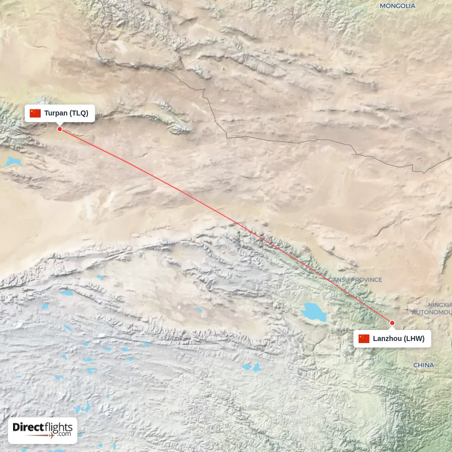 LHW - TLQ route map