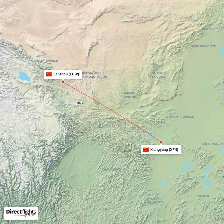 LHW - XFN route map