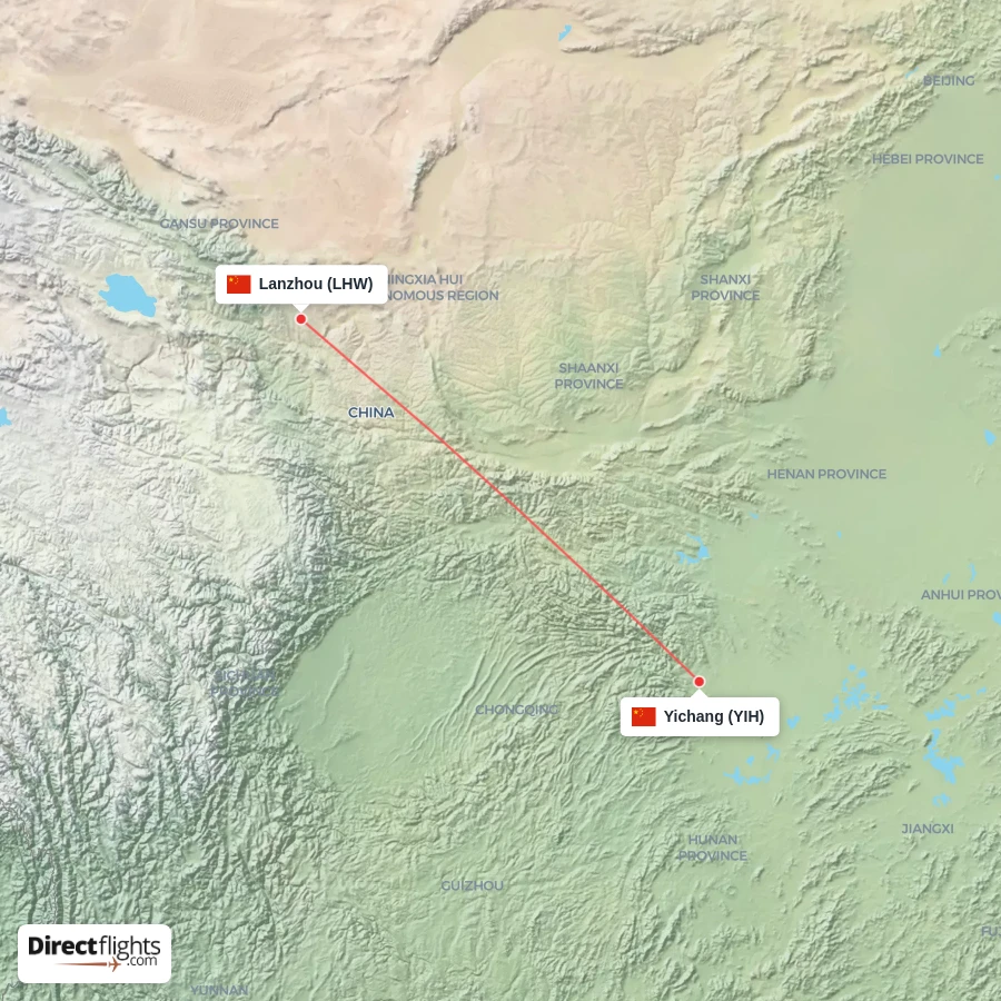 LHW - YIH route map