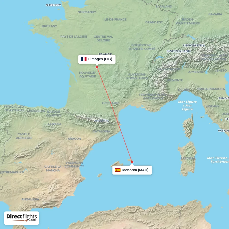 LIG - MAH route map