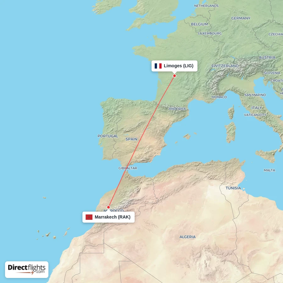 LIG - RAK route map