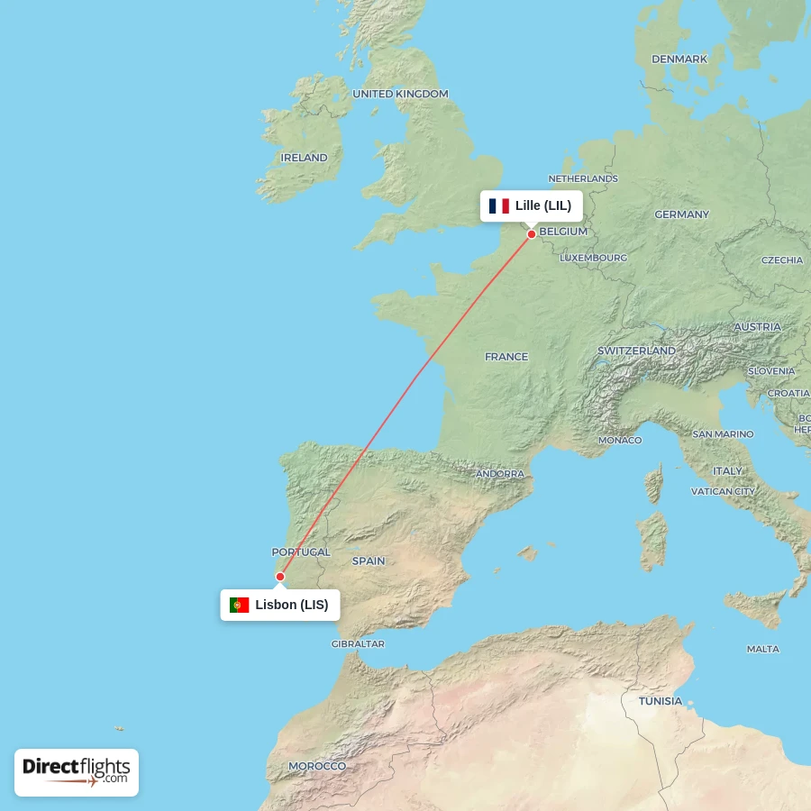 LIL - LIS route map
