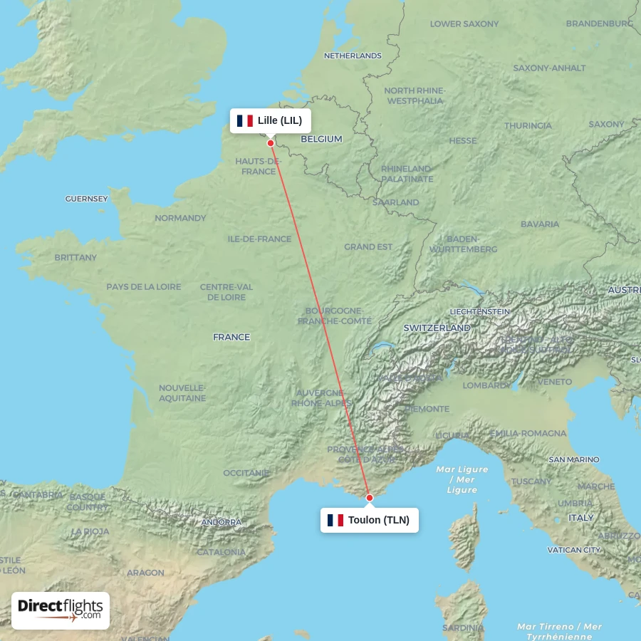 LIL - TLN route map