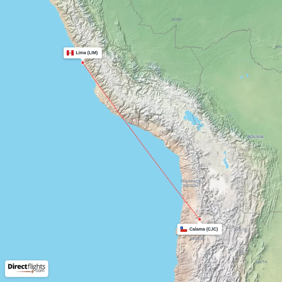LIM - CJC route map