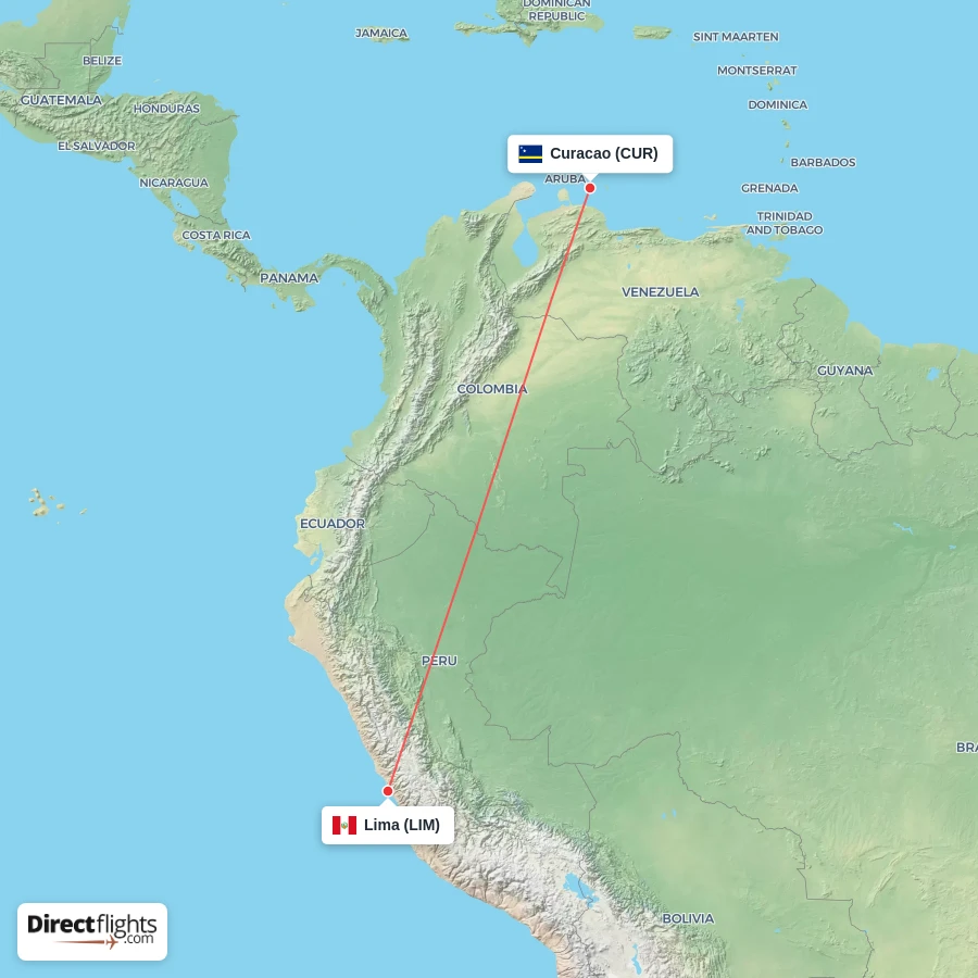 LIM - CUR route map