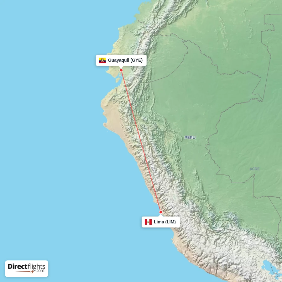 LIM - GYE route map