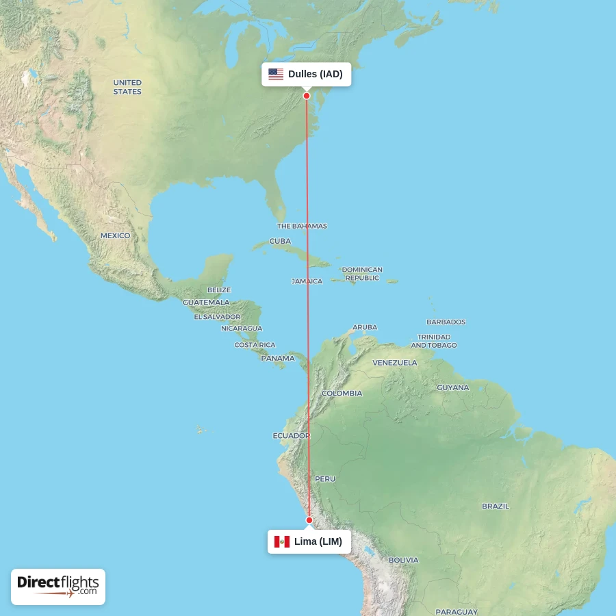 LIM - IAD route map