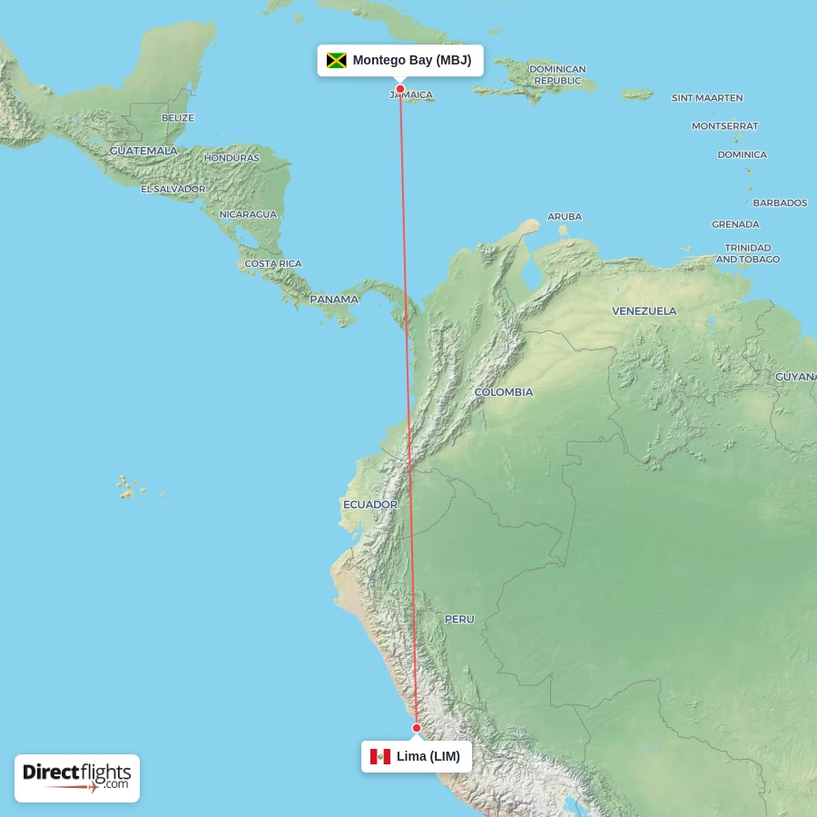 LIM - MBJ route map
