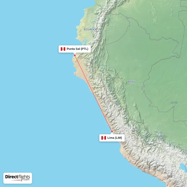 Lima - Punta Sal direct flight map