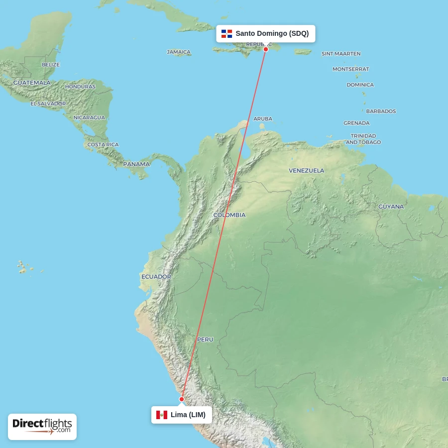 LIM - SDQ route map