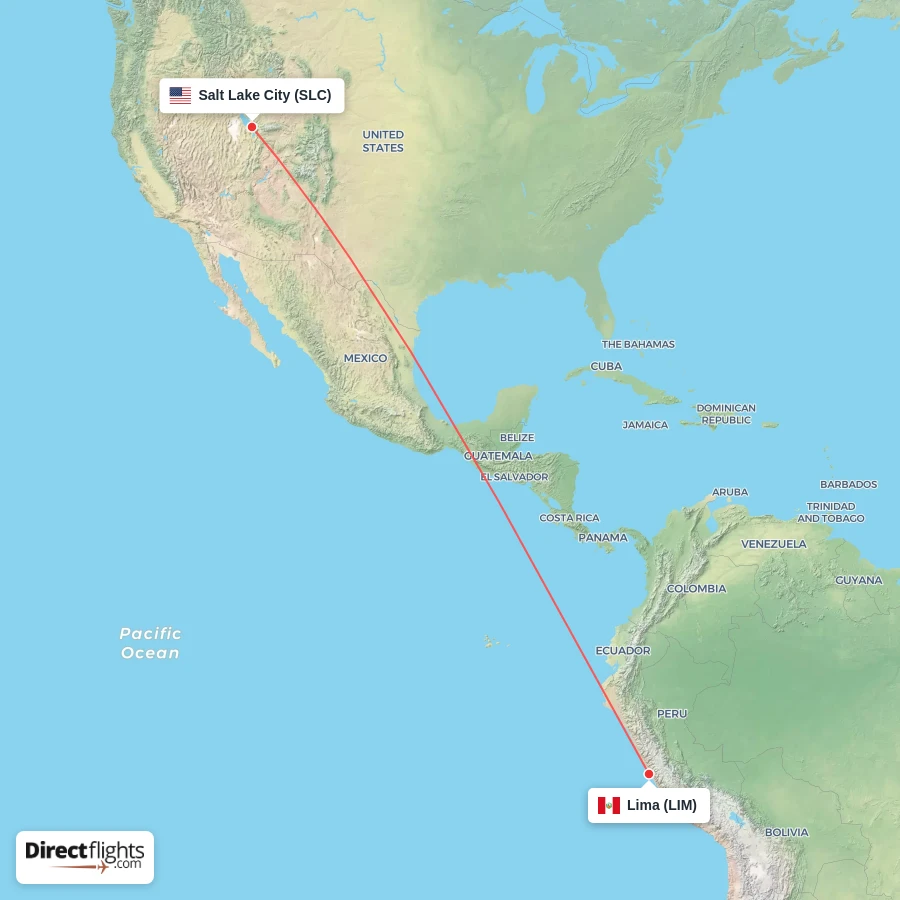 LIM - SLC route map