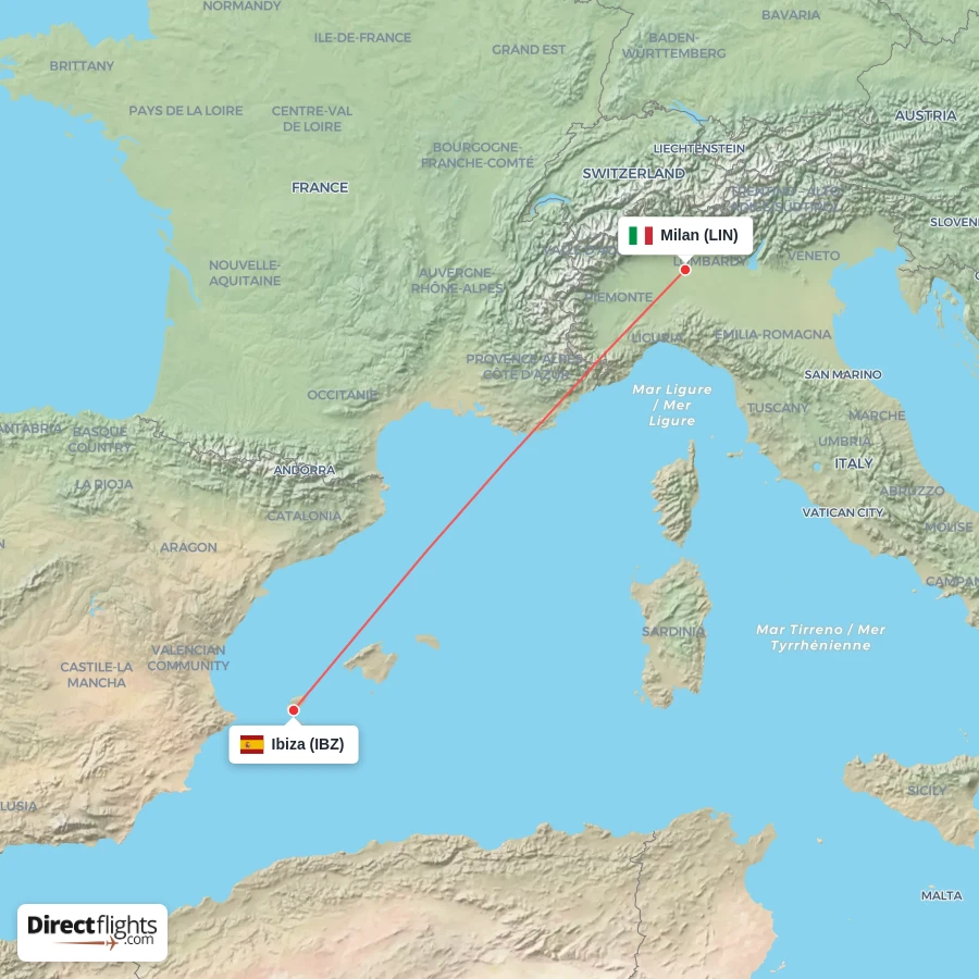 LIN - IBZ route map