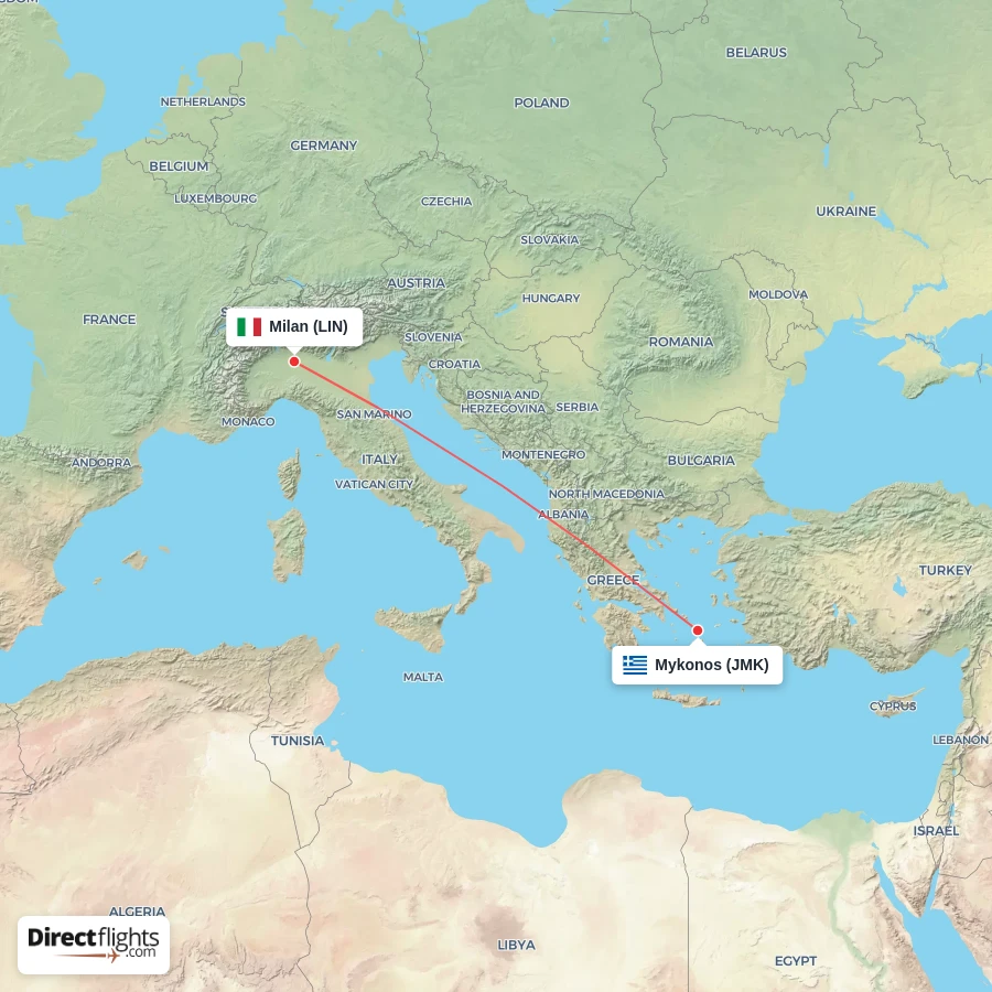 LIN - JMK route map