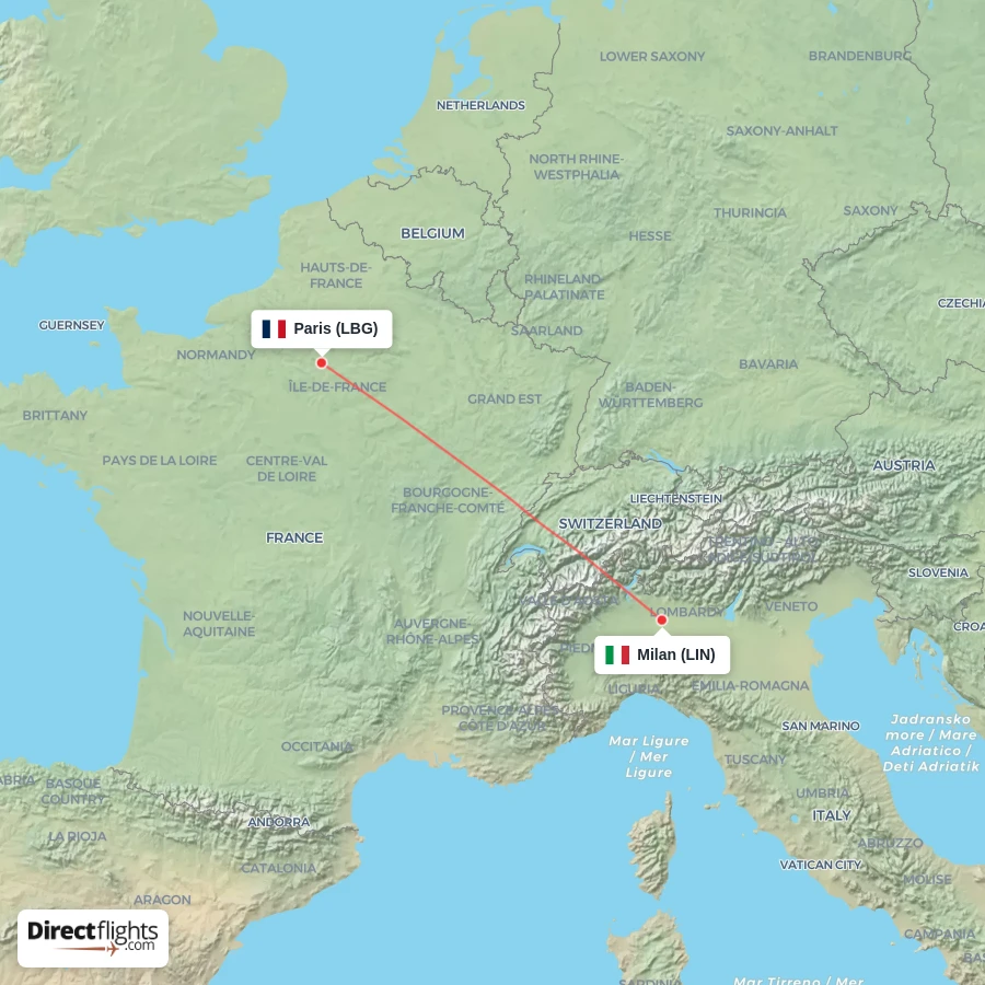 LIN - LBG route map