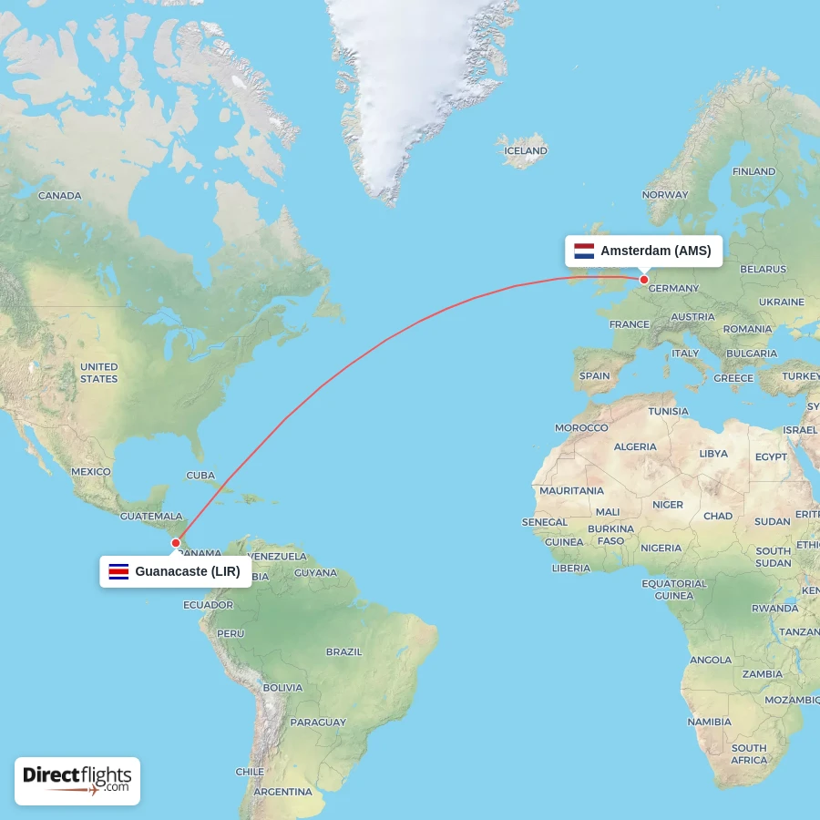 LIR - AMS route map