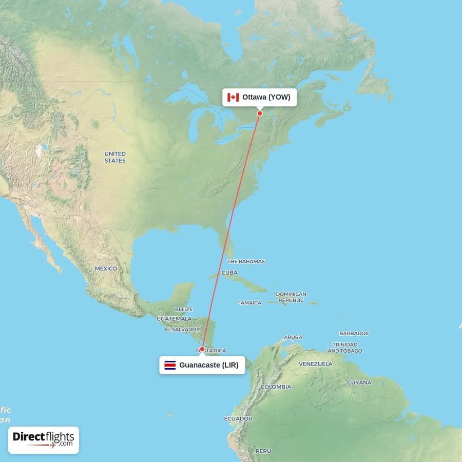LIR - YOW route map