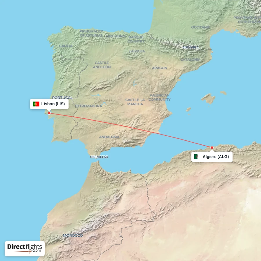 LIS - ALG route map