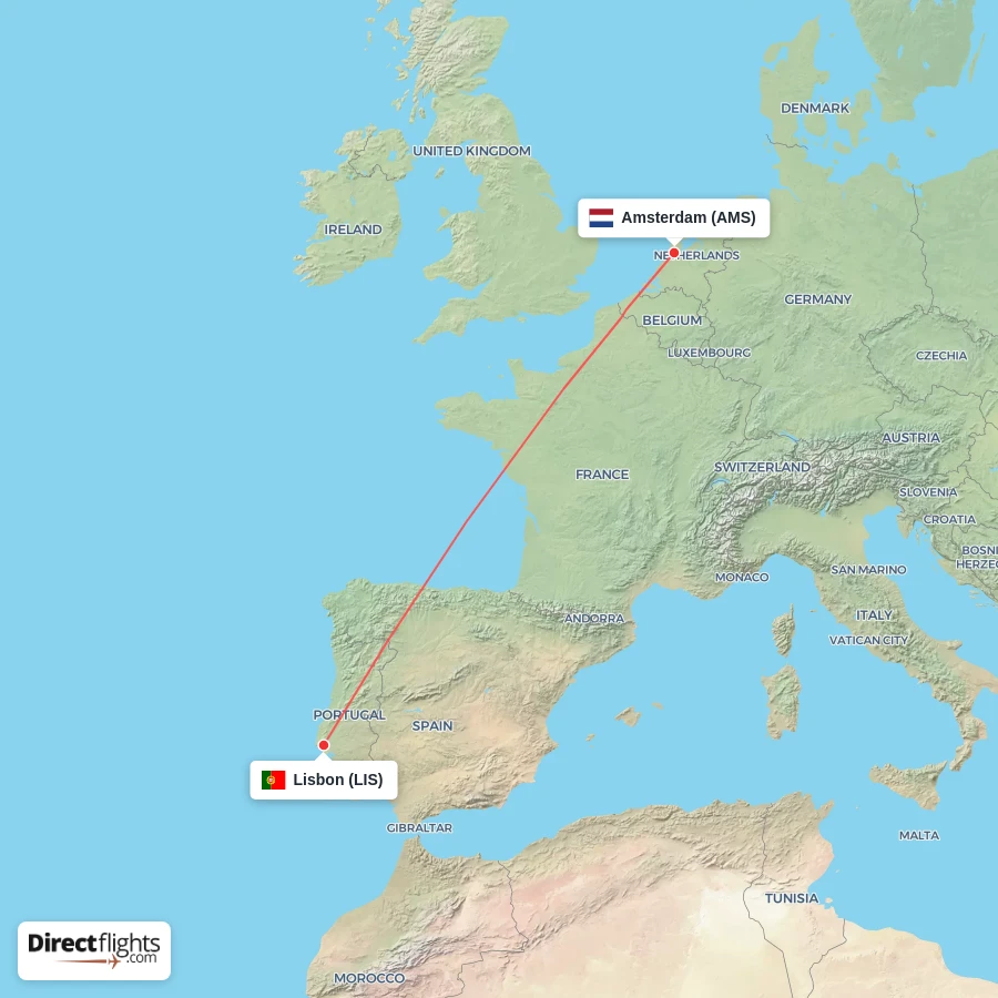 LIS - AMS route map