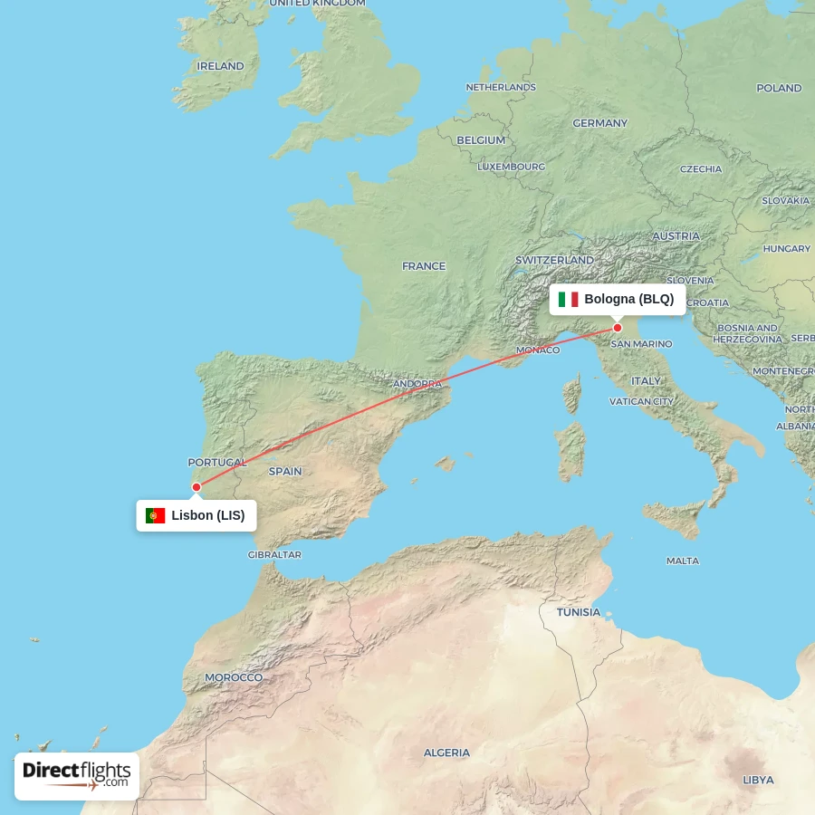 LIS - BLQ route map