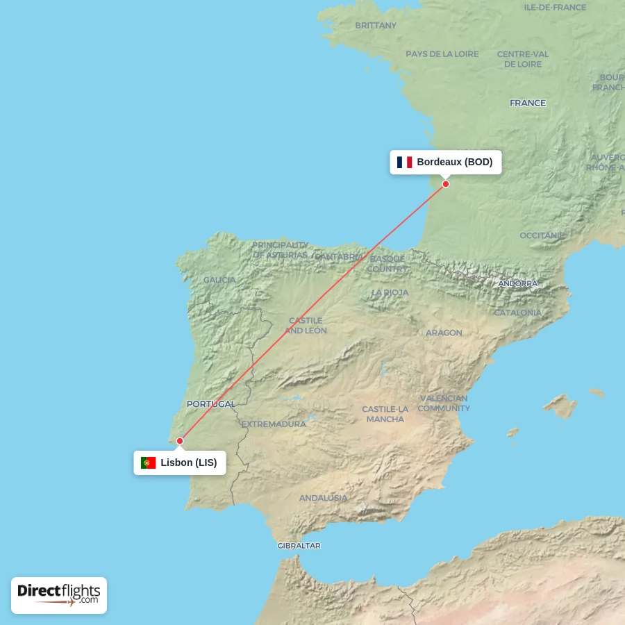 LIS - BOD route map