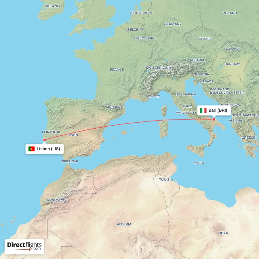 LIS - BRI route map