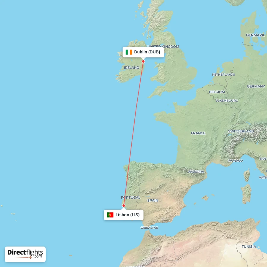 LIS - DUB route map