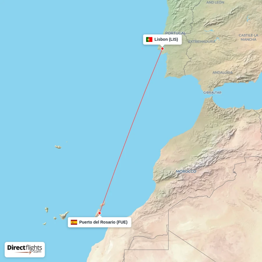 LIS - FUE route map